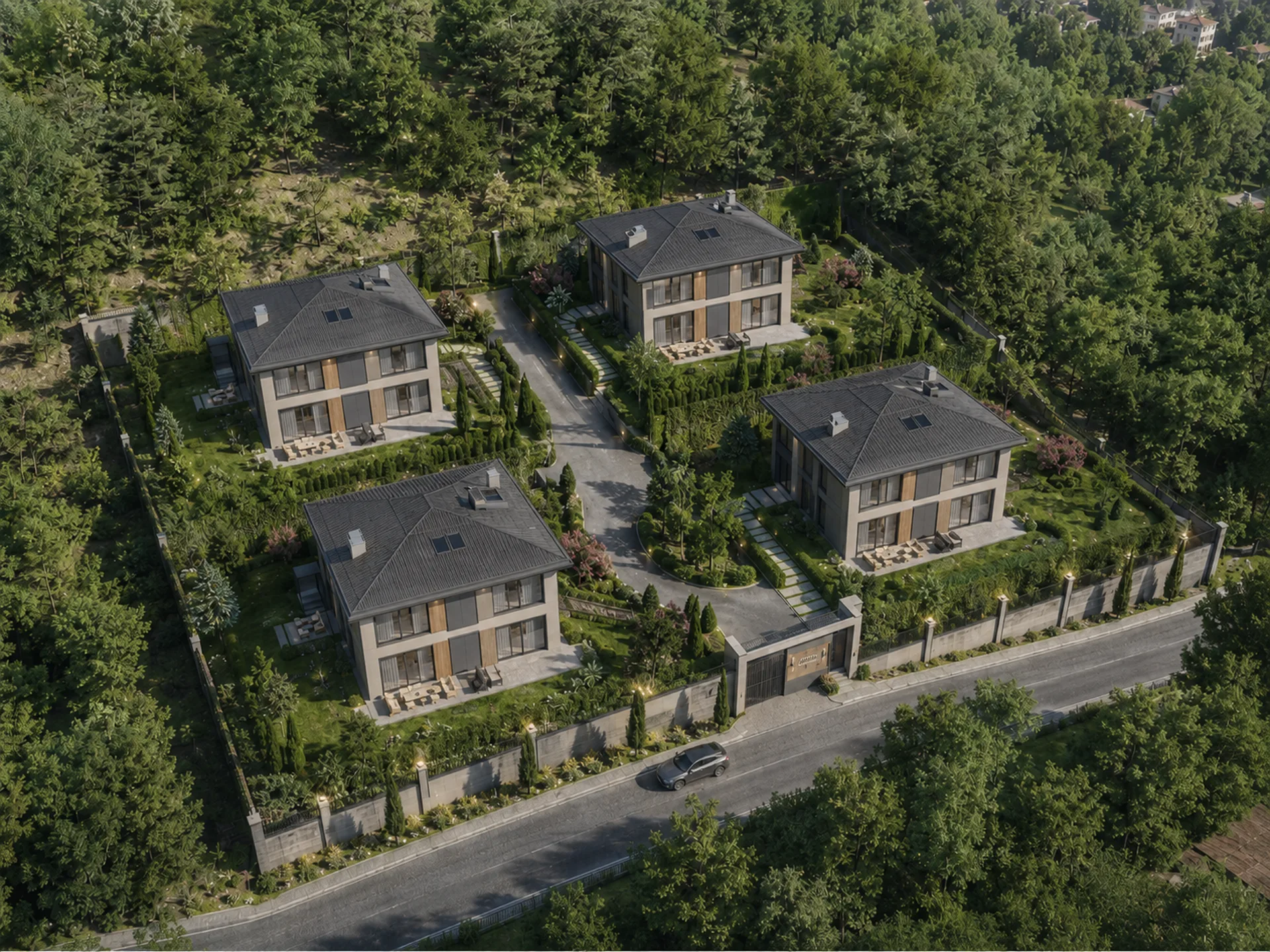Selvi Yamaç Villaları — Kuş Bakışı