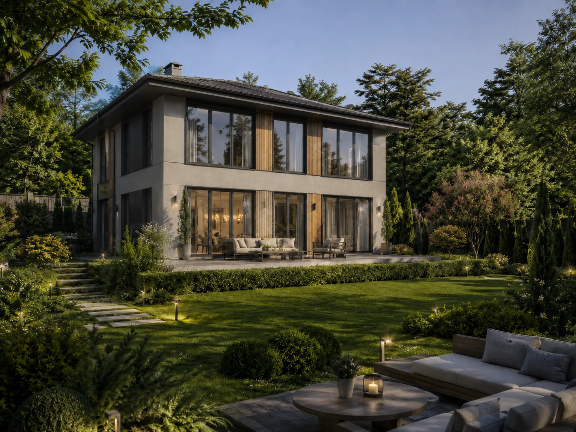 Villa Bahçesi — Akşam